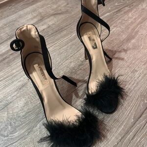 Primark Black Feathered Heels